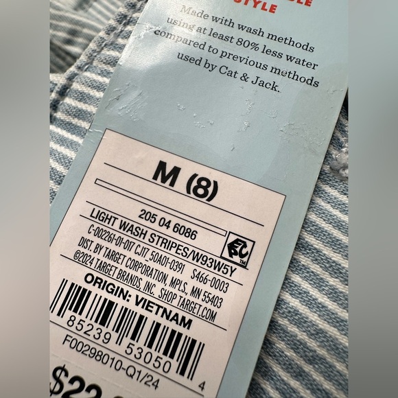 Cat & Jack Girl’s Denim Shorts Overalls Size M 8 - Picture 9 of 10